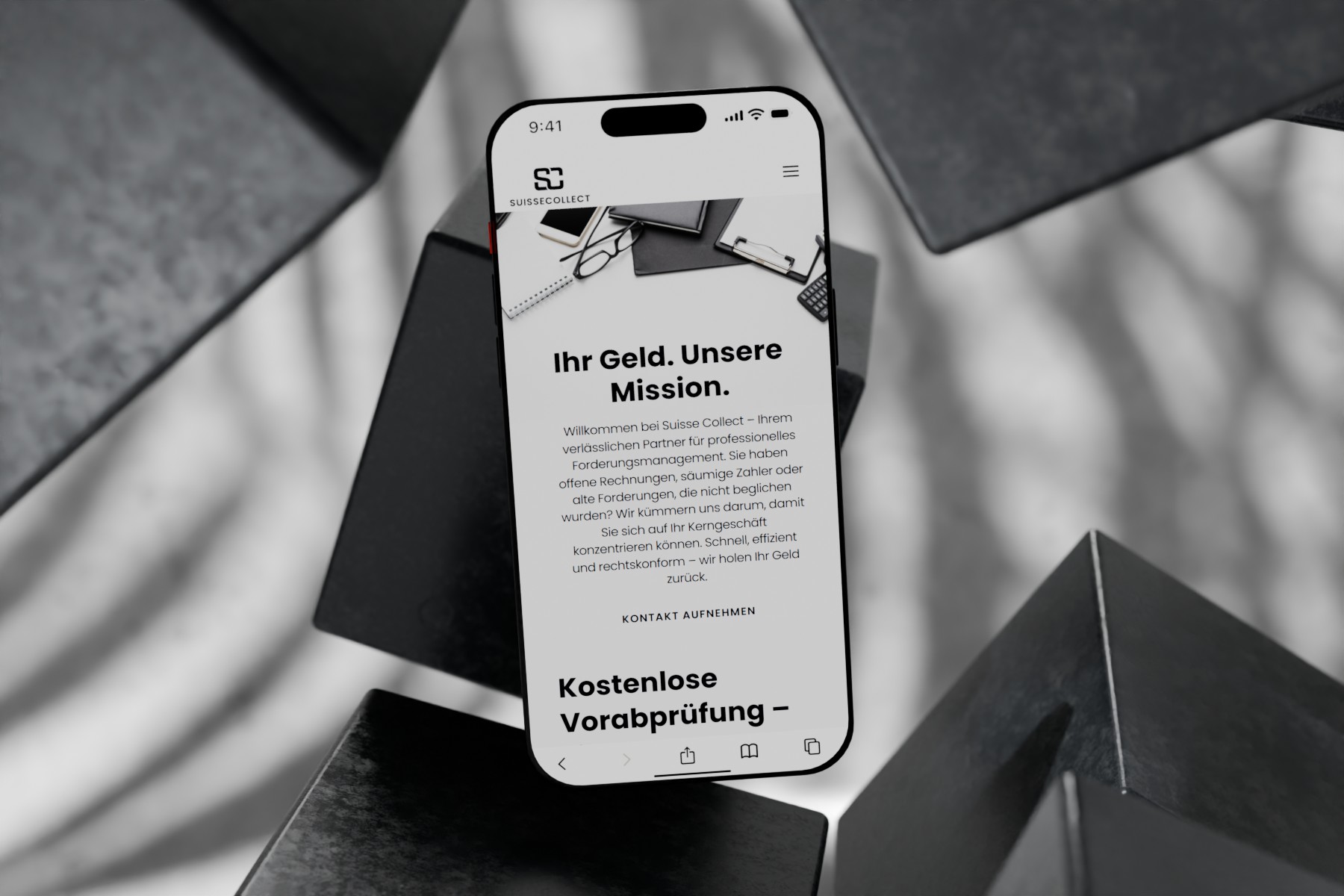 Website in WordPress für Suissecollect